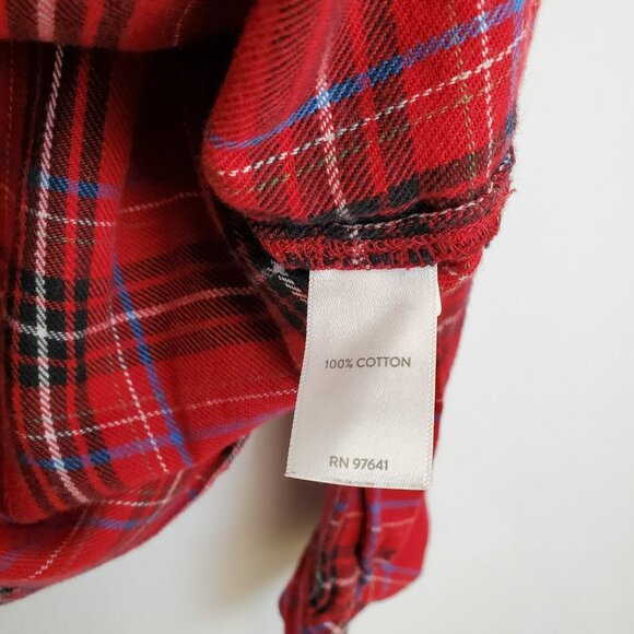 J. Jill Pajama Top Womens Extra Small Petite Sleep Plaid Flannel Button Front - Picture 3 of 8